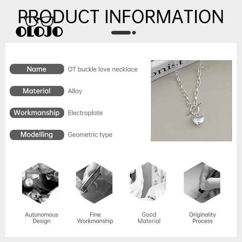 【COD】Rasa Desain Wanita Rantai Klavikula Kalung Pasangan OT Gesper Cinta Liontin Kalung