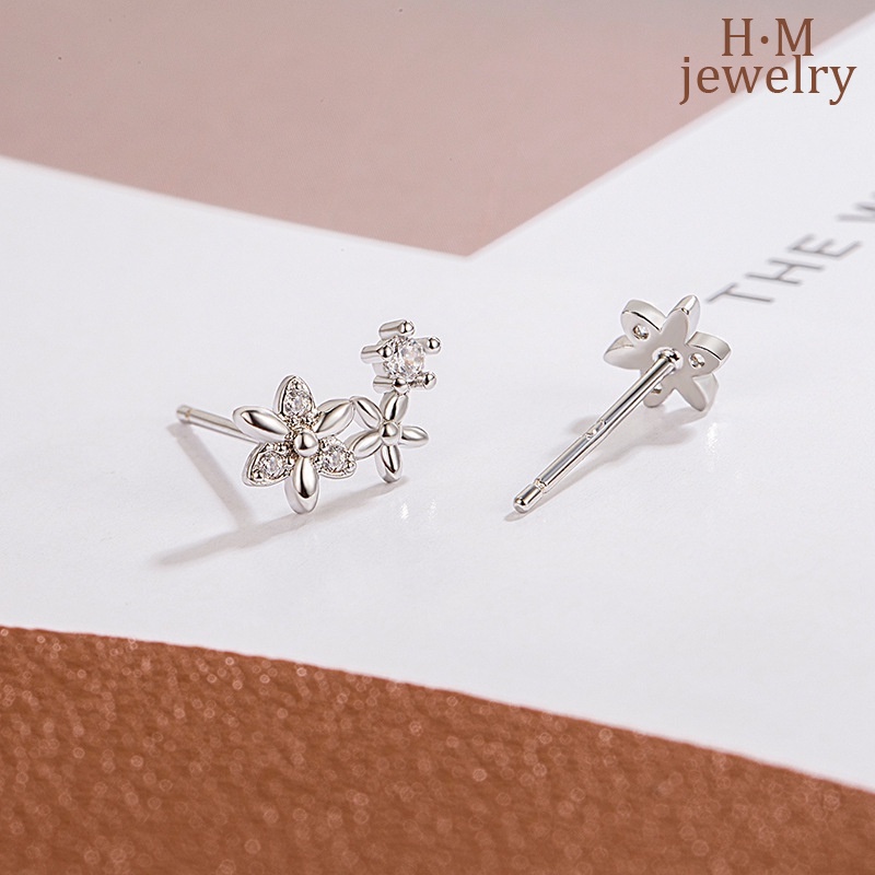 Anting Perak S925 Simple Bermutu Tinggi Asimetris Tidur Tidak Perlu Lepas Baru2023