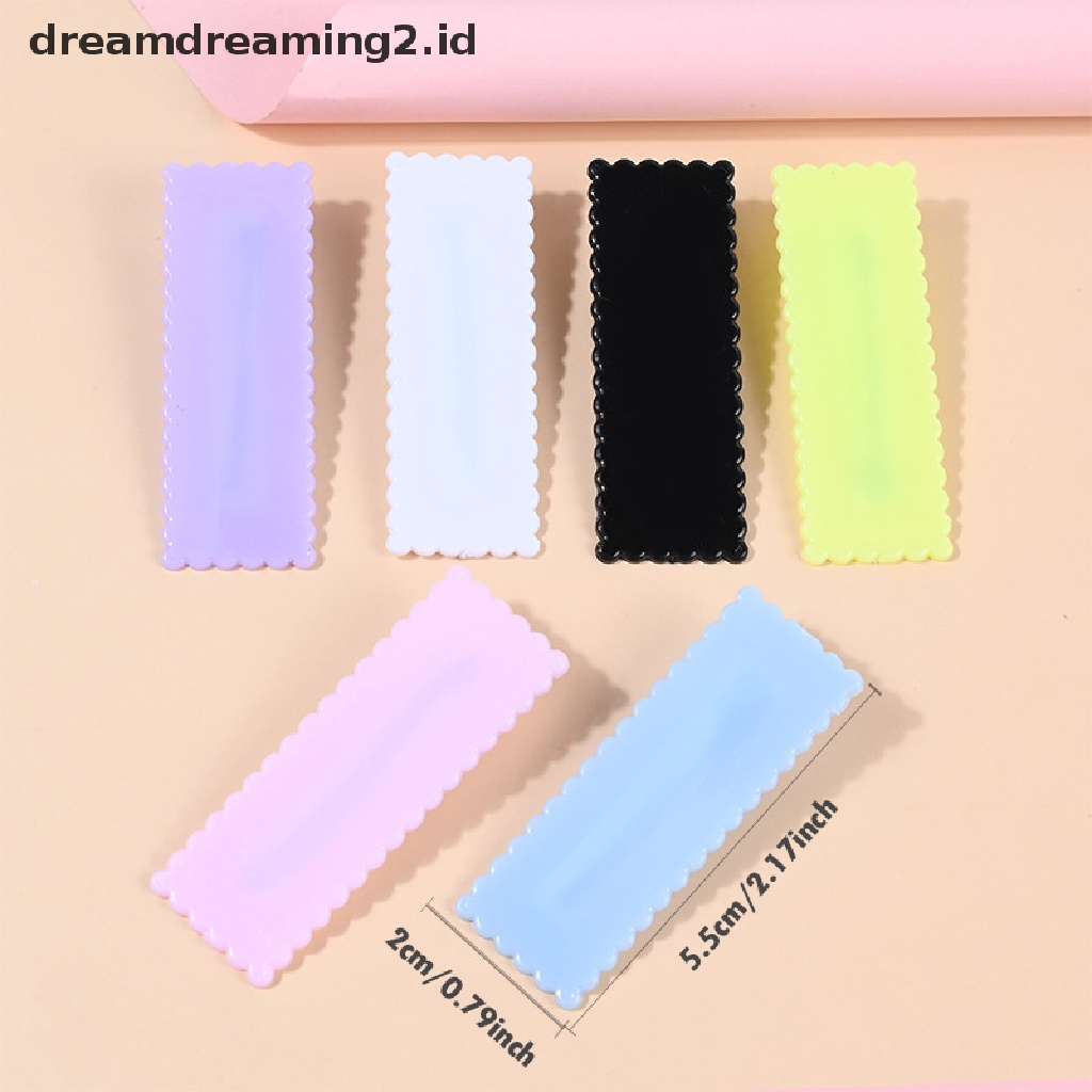 (dream) 10pcs Jepit Rambut Gelombang Tetesan Air Klip BB Persegi Panjang Hairclip Warna Macaron Untuk Membuat Perhiasan Diy Aksesoris Klip Rambut//