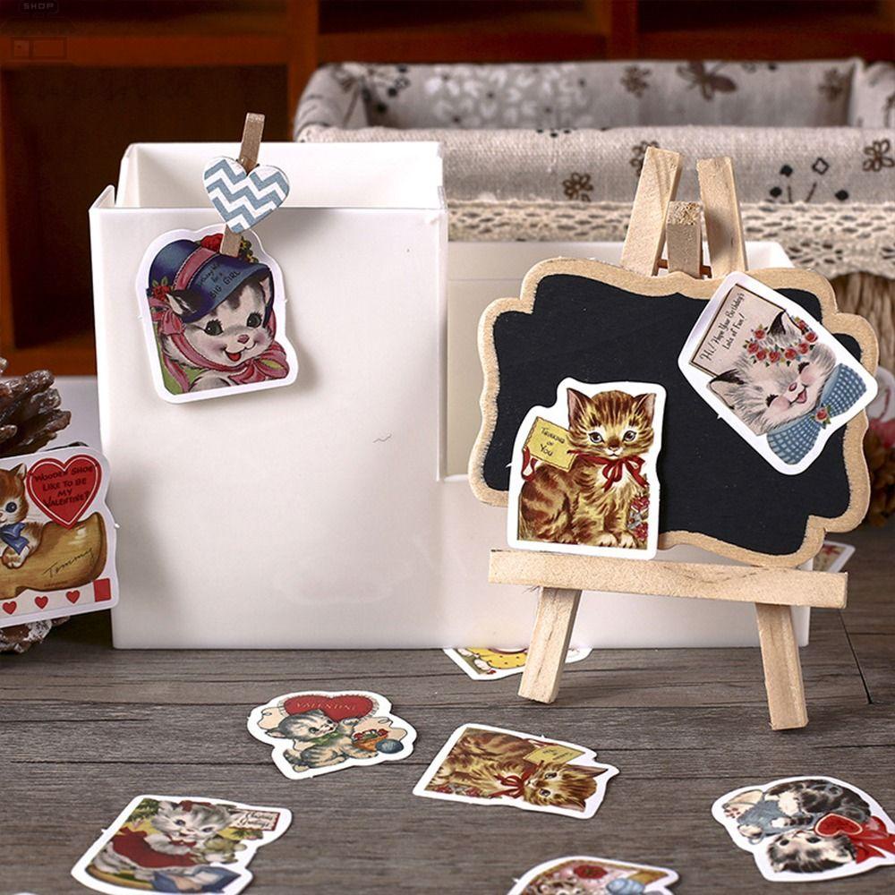 Agustin Kitty Stiker Hias DIY Gadis Scrapbooking Notebook Diary Stiker Album Alat Tulis Stiker