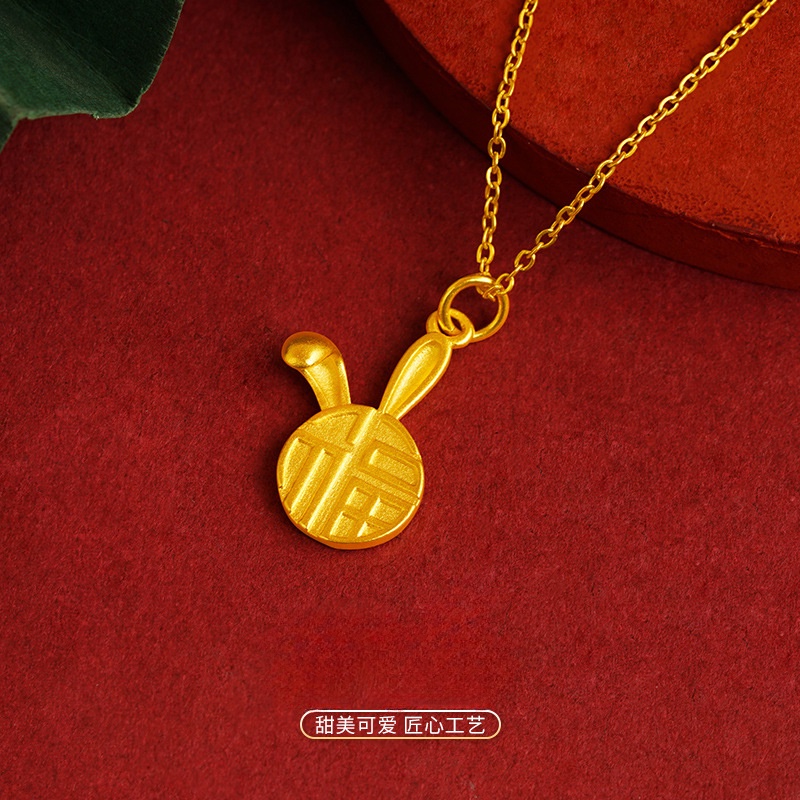 Goldkingdom Perhiasan Fashion 24K Bangkok Aksesoris Ready Stock Beruntung Kelinci Lucu Kalung Liontin Gadis Manis Cute Rabbit