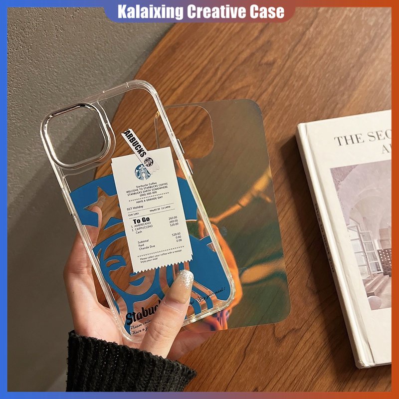 IPHONE Casing Ponsel Motif Starbucks Laser Warna-Warni Untuk Iphone11 12 13 14 Pro Max Xs XR Xs Max Akrilik Hard Back Cover