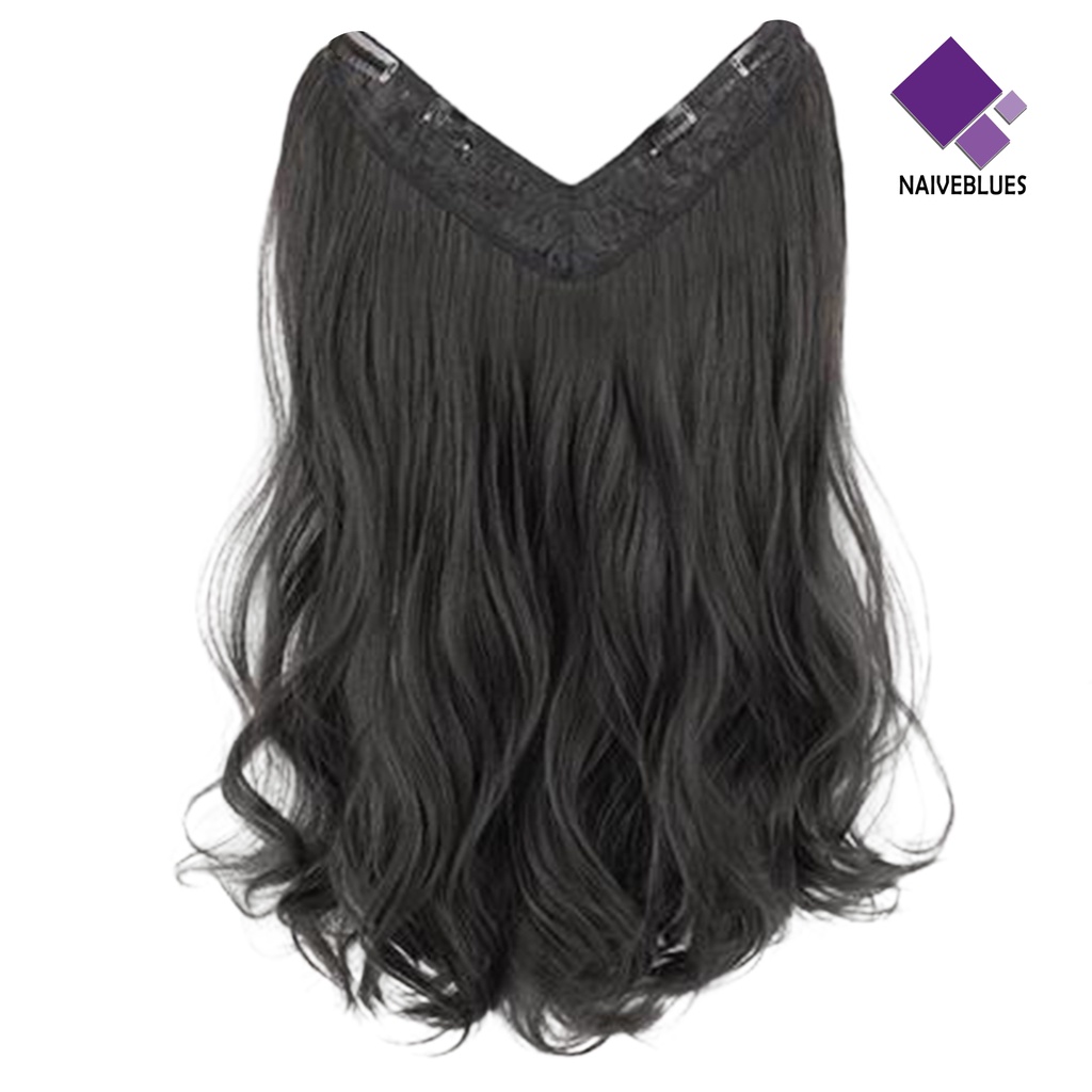 &lt; Naiveblues &gt; Wig Piece No Perm Fluffy Mensimulasikan U-Shaped Menebal Seamless One Piece Curly Partial