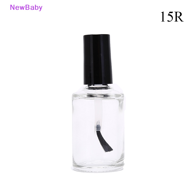 Newbaby 1pc 10/15ml Botol Kutek Kosong Kaca Dengan Kuas nail oil glass bottles ID