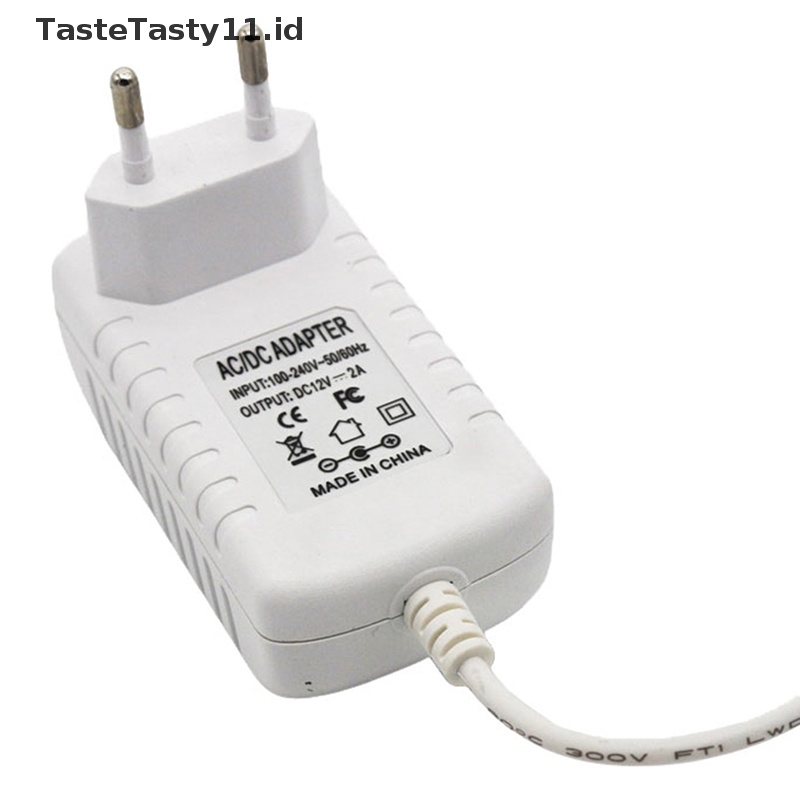 Tastetasty Adaptor Daya DC 12V 2A Universal Power Supply Charger EU Plug LED string LED strip Light Bar Light LED Driver.