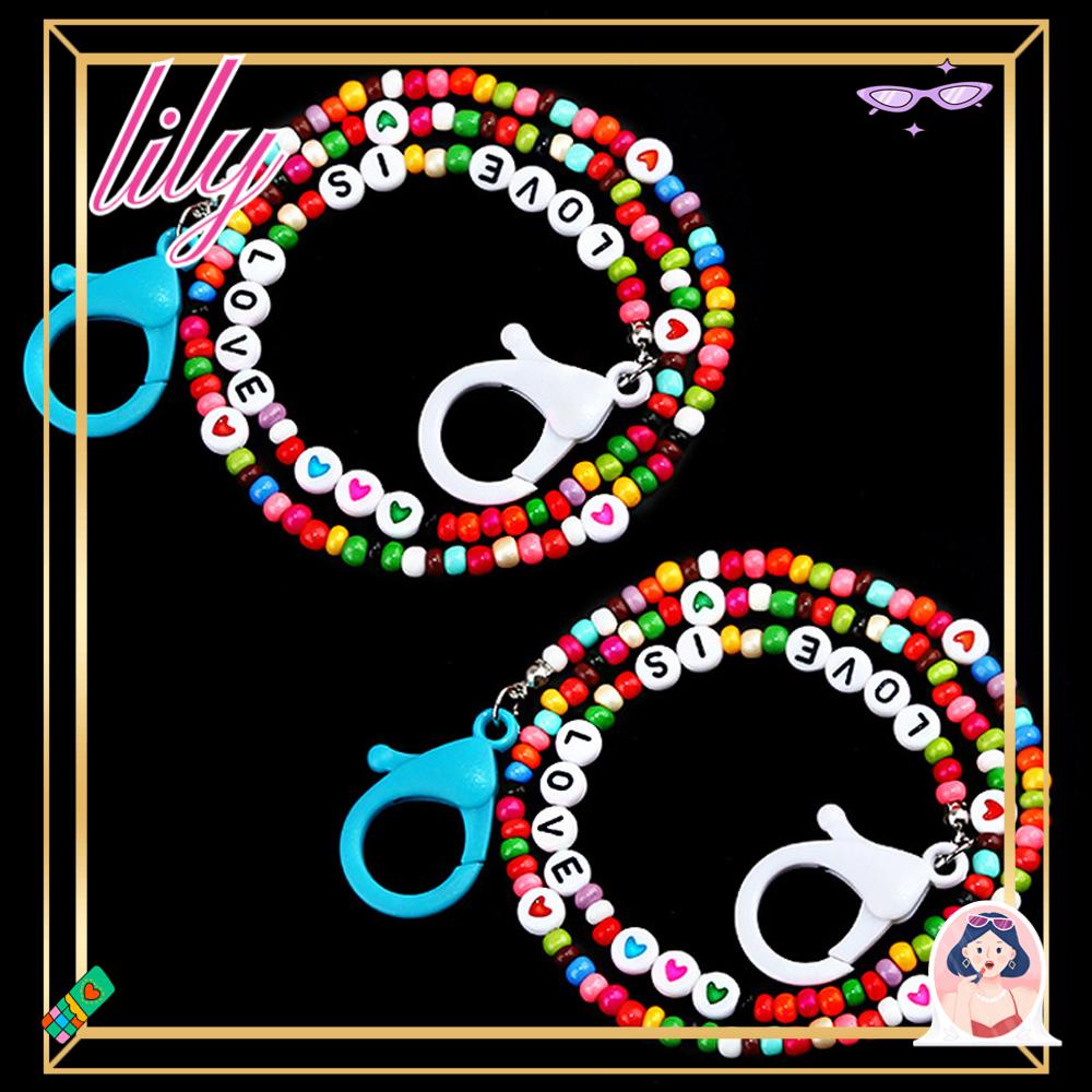 Lily Rantai Manik-Manik Akrilik Anak Anti Hilang Extender Letter Chain