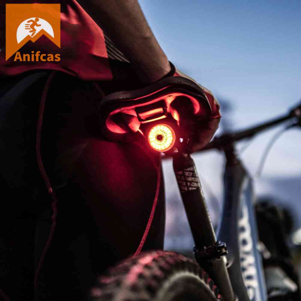 Usb Rechargeable Bike Smart Brake Sensing Rear Light Warning Aksesoris Bersepeda