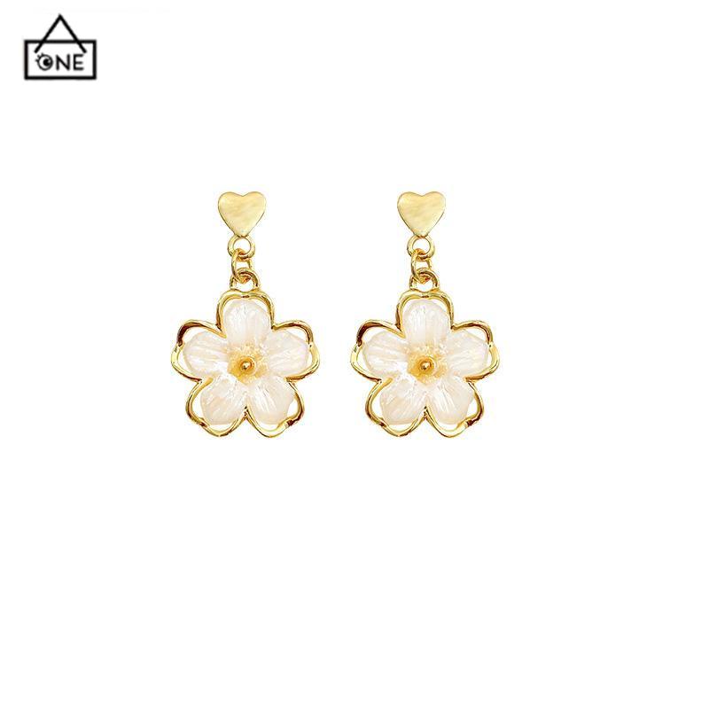 COD❤️Anting Stud Kristal Bunga Bahan Akrilik Fashion Korea Gaya Untuk Wanita-A.one