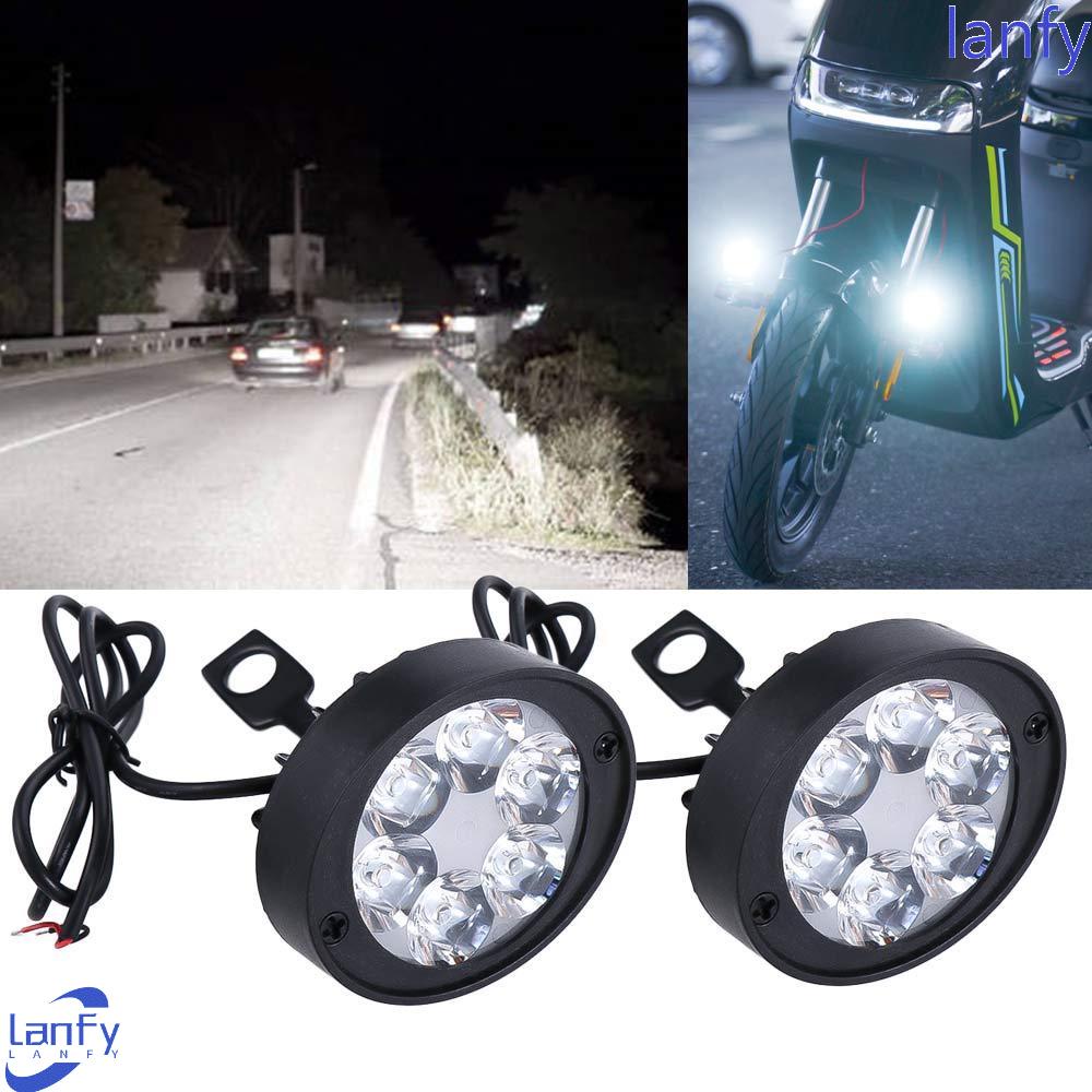 Lanfy Scooters Lampu Sorot Portable Anti Air Motor Fog Lamp Head Lamp Lampu Sorot LED Headlamp Mancing Mirror Lights Fog Light