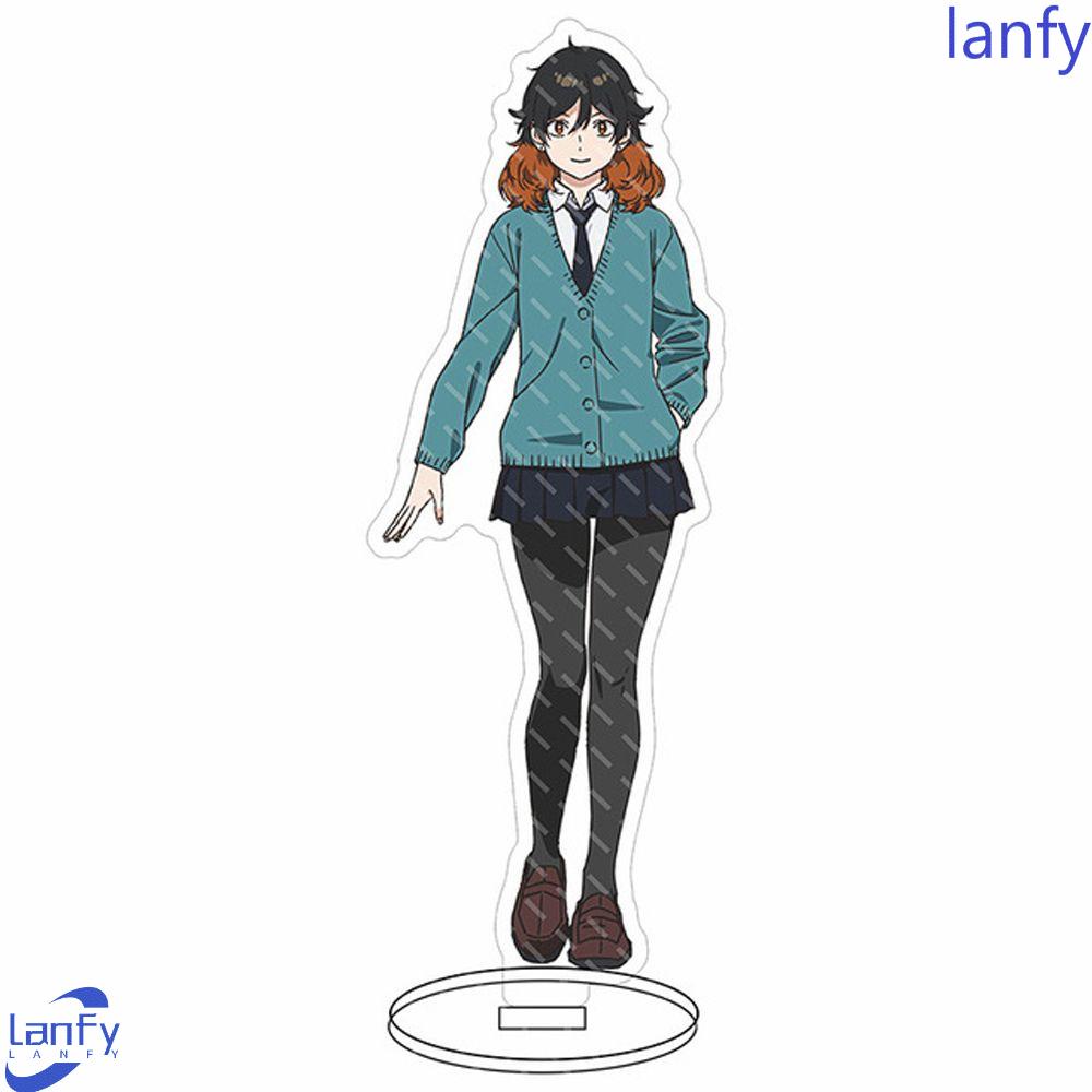 Lanfy Anime Figure Model Berdiri Mainan Anak Hadiah Desk Decor Anime Transparan Periode Biru Kartun Plat Akrilik