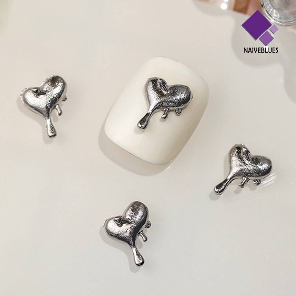 [naiveblues] 10pcs/set Nail Art Charms Multi-Warna Mengkilap Mini 3D DIY Aksesoris Kuku Cinta Hati