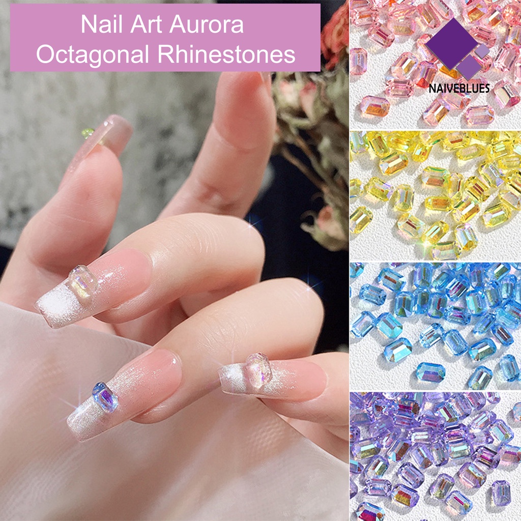 [naiveblues] 1kotak Nail Art Berlian Imitasi Bersinar Tiga Dimensi Glitter DIY Mini6Delapan Imitasi