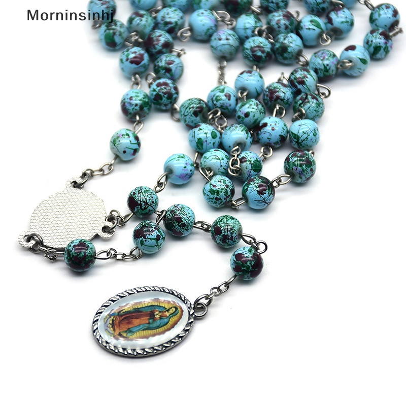 Mornin Fashion Guadalupe Virgin Rosario Liontin Kalung Katolik Perhiasan Agama Ornamen Aksesoris Hadiah id