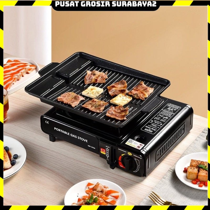 PAKET KOMPOR PORTABLE + GAS + ULTRA GRILL