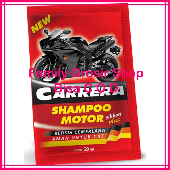 (6 Saset) Carrera Shampoo Motor 6`S 20Ml Shampoo Mobil