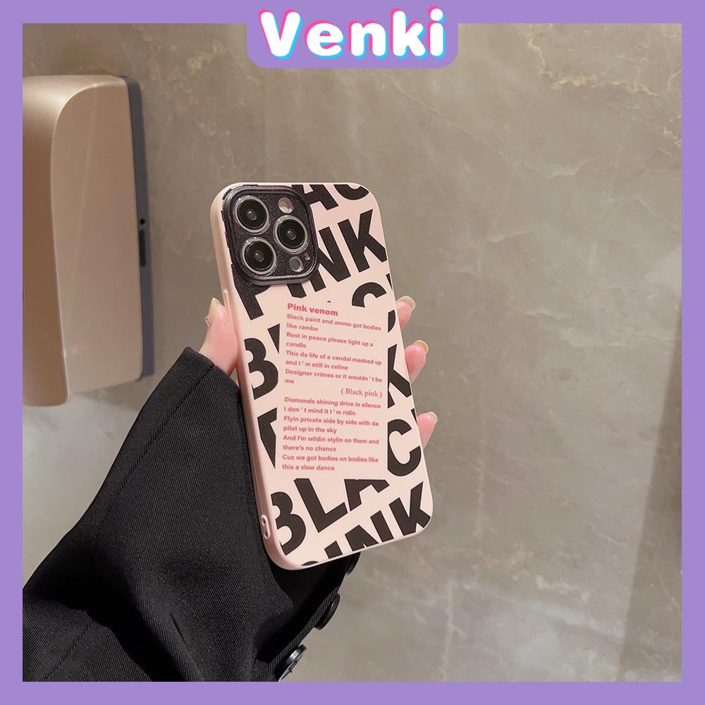 VENKI - For iPhone 11 iPhone 11 Soft TPU Glossy Pink Phone Case Creative English Camera Protection Shockproof Compatible with iPhone 14 13 Pro max 12 Pro Max xr xs max 7Plus 8Plus