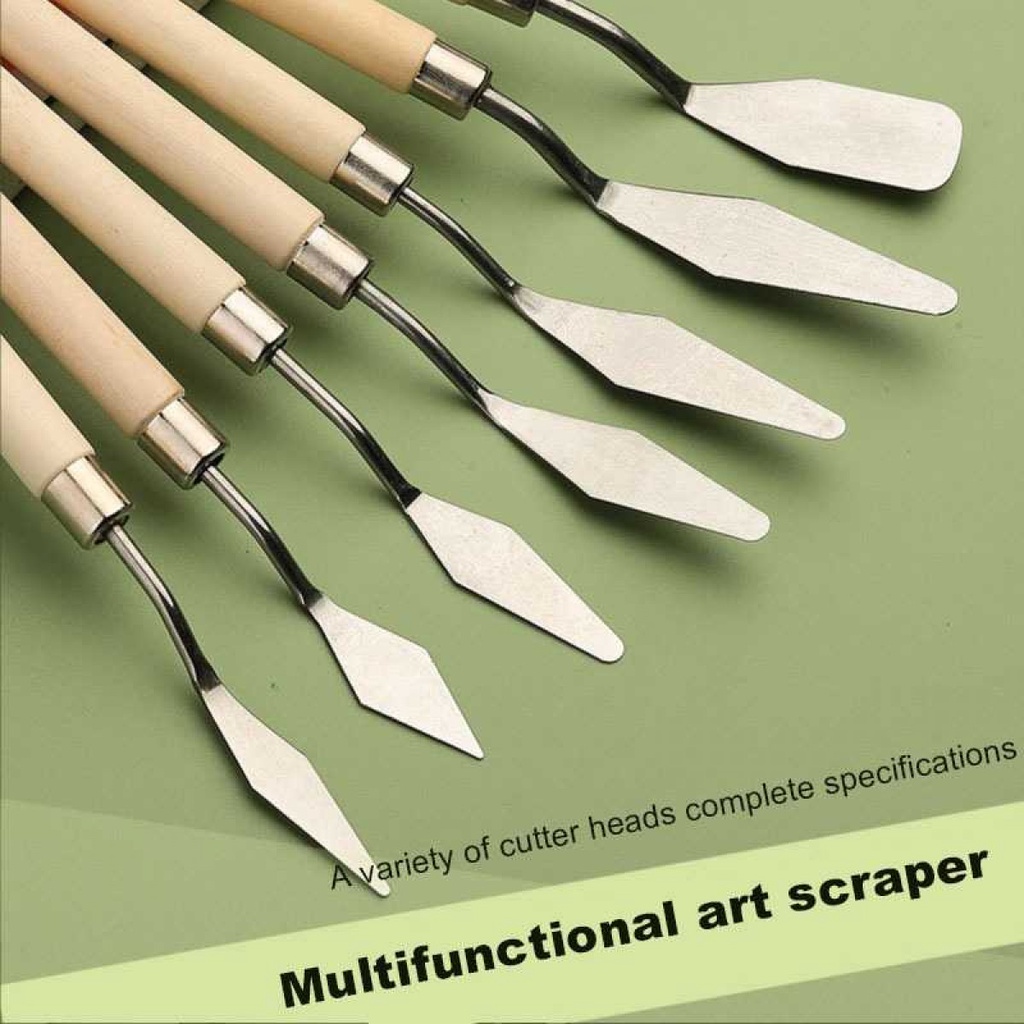 Alat Melukis Pisau Palet Lukis Cat Akrilik Painting Scraper Knife 7PCS