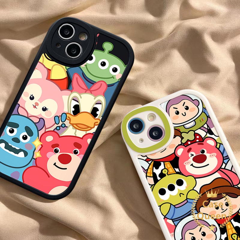 IPHONE Casing Manyo Toy Story Lucu Kompatibel Untuk Iphone11 13 14 12 Pro Max 7Plus XS XR X Max 6s 8 7 6 Plus SE 2020 Disney Donald Duck Kartun Strawberry Bear Phone Soft Tpu Cover