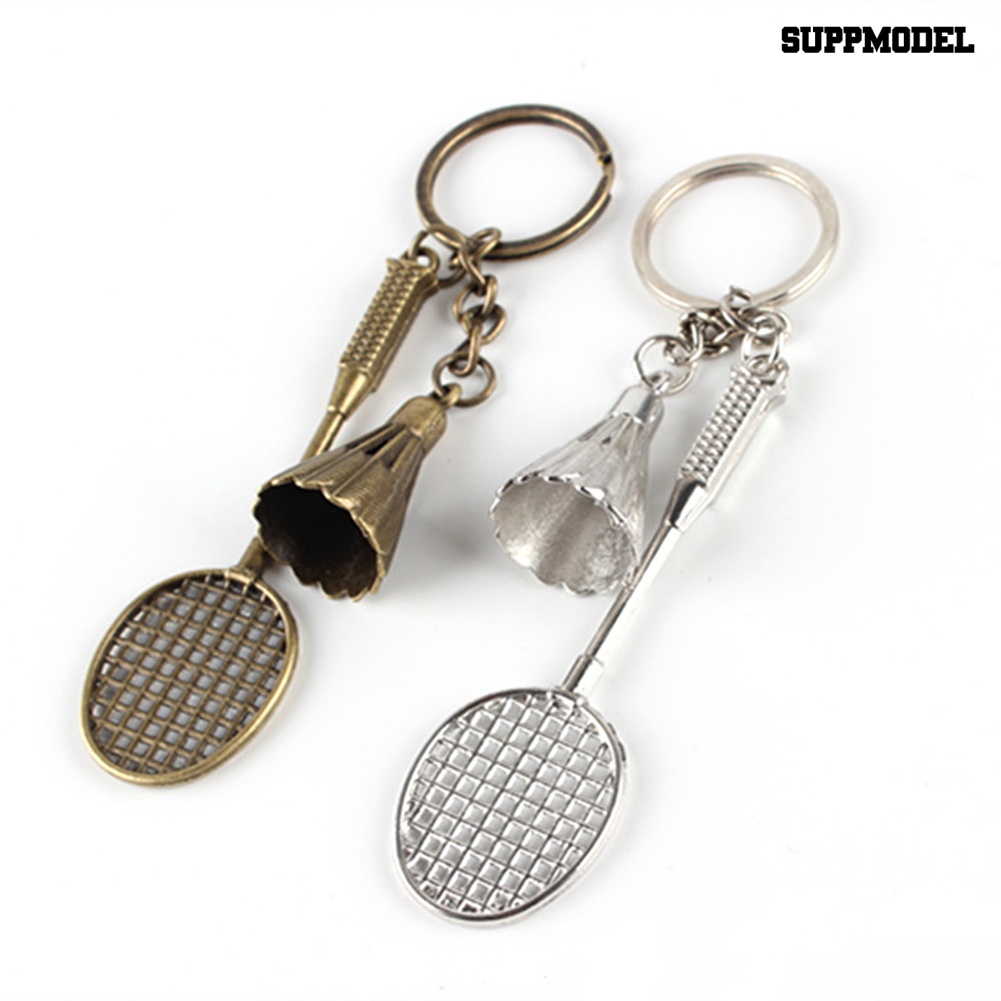 [SM Auto] Raket Badminton Metal Shuttlecock Liontin Gantungan Kunci Key Ring Holder Tas Ornamen