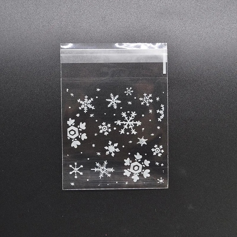 100 Pcs Transparan Snowflake Candy Bag/Biskuit Snack Baking Frosted Self-Adhesive Kantong Plastik/Perlengkapan Pesta Pernikahan