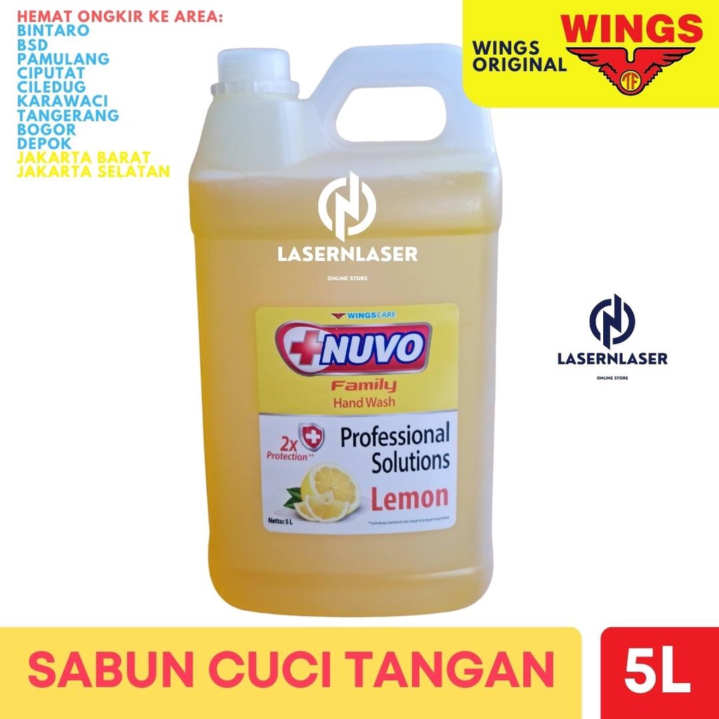 Nuvo Family Handwash Sabun Cuci Tangan Lemon - KUNING 5 Liter 5L