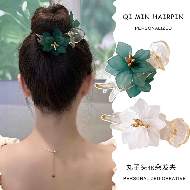 Jepit Rambut Korea Jedai Bunga Camellia Elegan Motif Baru Import 8CM