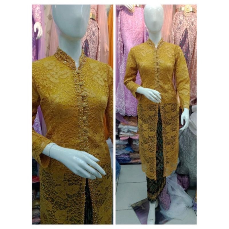 KEBAYA IBU BESAN  BROKAT MIX PAYET MUTIARA/SETELAN IBU BESAN/kebaya modern/kebaya akad/kebaya pesta/