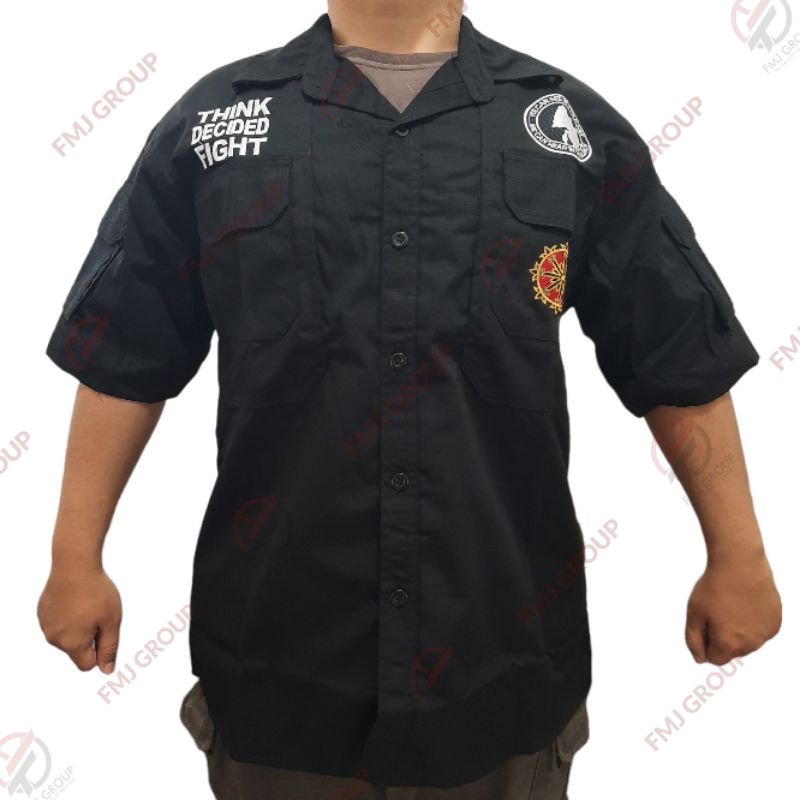 Kemeja Tactical PDH Intelkam Hitam / Kemeja Panjang Pria