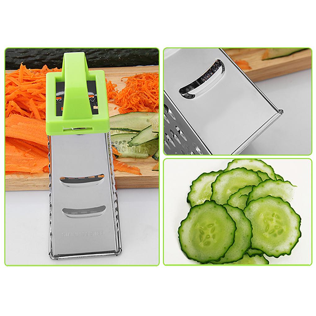 Parutan Stainless Mesin Penghancur 4sisi Dengan Wadah Aksesoris Dapur Handle Warna Random