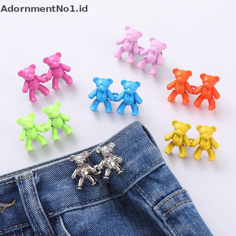 [AdornmentNo1] 1pasang Bear Tighten Waist Button Pin Adjustable Waist Buckle Pengencang Pinggang