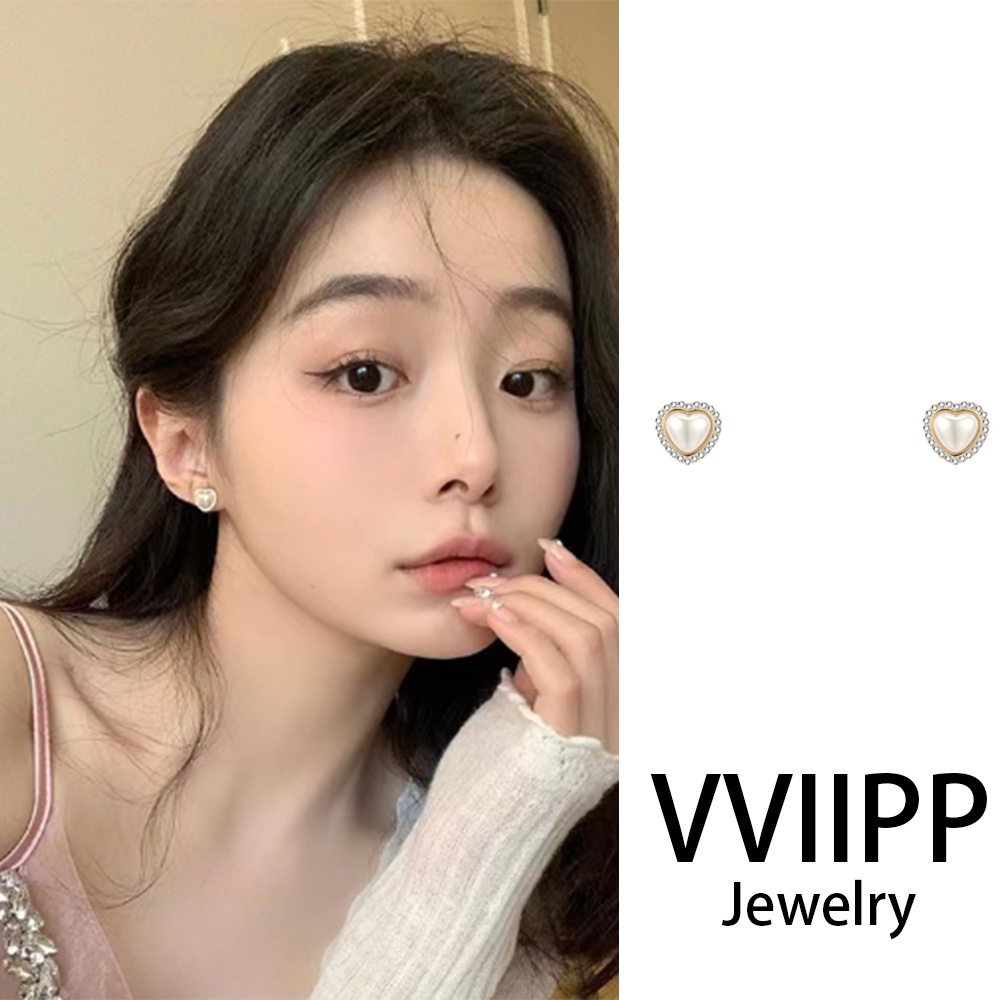 Anting Tusuk Mutiara Sederhana Untuk Wanita Hati Perhiasan Anting Emas Aksesoris Fashion