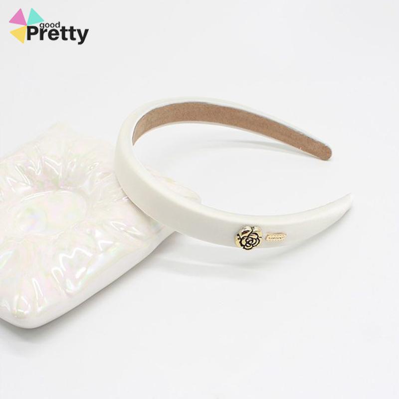 Ikat Rambut Premium Sense Camellia Headband Mewah Tebal Simple Fashion All-Match - PD