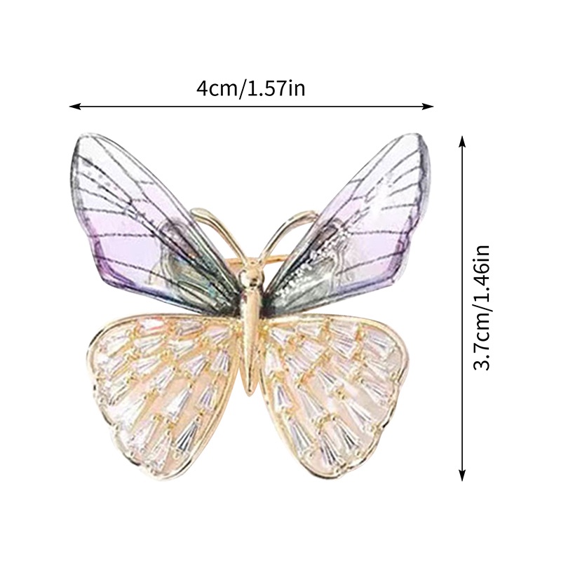 Bros Kupu-Kupu Kristal Gradien Fashion Bros Alloy Capung Lebah Untuk Wanita Perhiasan Aksesoris Hadiah
