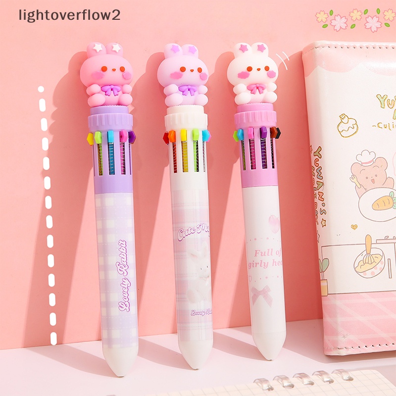 [lightoverflow2] Kartun Kelinci Gel Pen 0.5mm Pena Netral Alat Tulis Sekolah Kantor Perlengkapan Hadiah [ID]