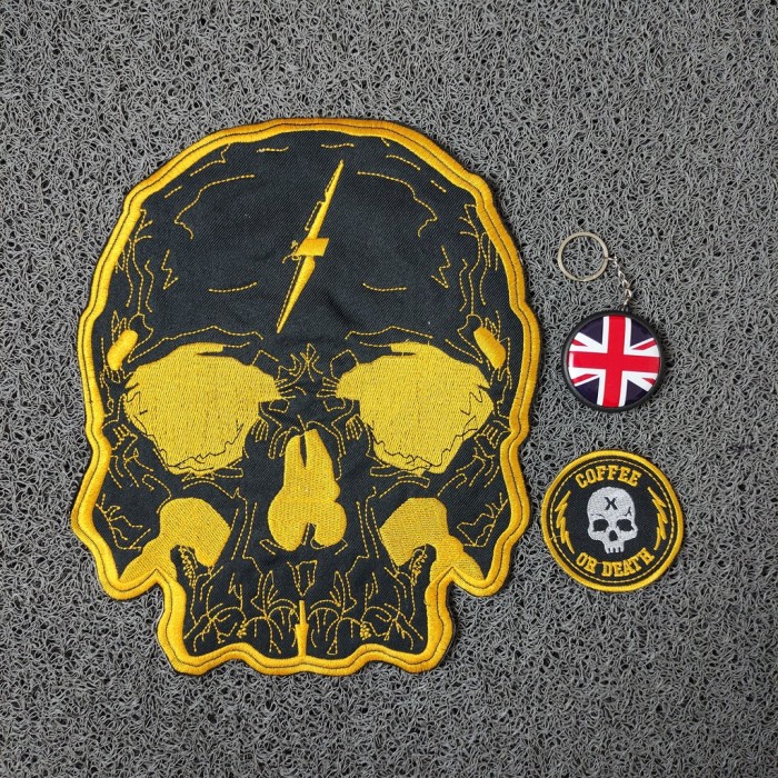 Patch Besar /Emblem Bordir Jaket Punggung Motif Tengkorak Skull Logo