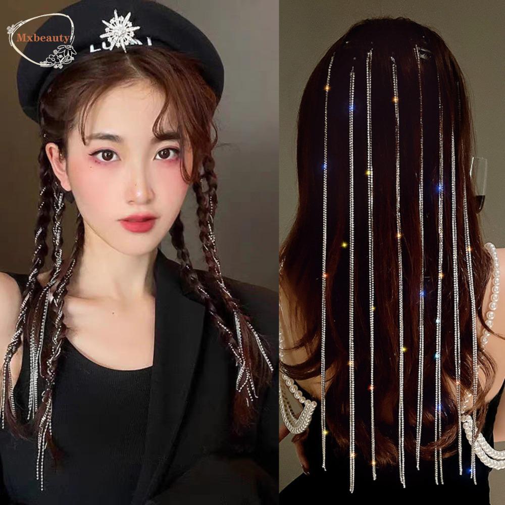 Mxbeauty Rumbai Ekstensi Rambut Rantai Pesta Putri Keren Wanita Ekstensi Rambut Clip on Anak Kids Afrika Hairband Dekorasi