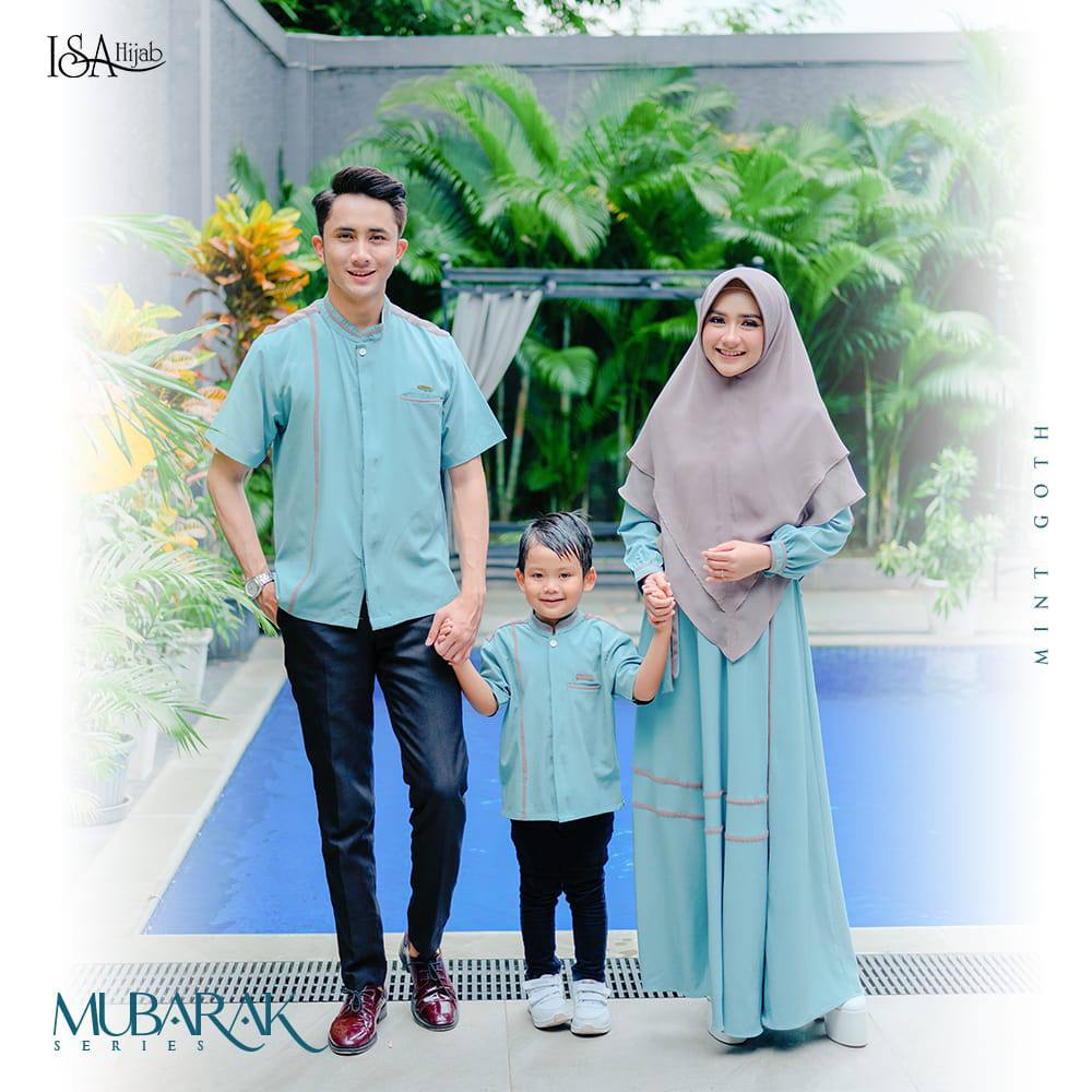 Baju Sarimbit Mubarak Series Mint Goth by Isa hijab