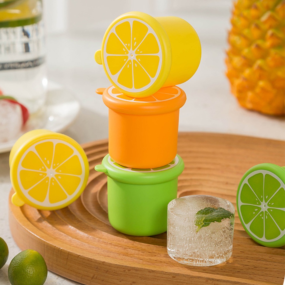 Diy Ice Ball Maker Aksesoris Dapur Ice Bucket PP Cup Kapasitas Tinggi Food Grade Dengan Tutup Kotak Penyimpanan Tray Es Batu Silinder Cetakan Es Batu Cepat Beku Membuat Silikon