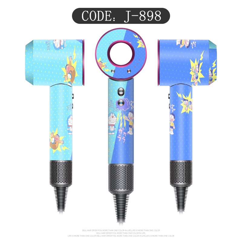 Doraemon Stiker Universal Tahan Air Tahan Minyak Untuk Dyson Hair Dryer Sticker Dyson Hair Dryer Film Shell Penutup Pelindung Crayon Shin-chan Film Pelindung
