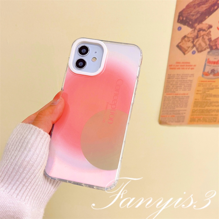 Compatible For IPhone 14 13 12 11 Pro Max X XR Xs Max 8 7 Plus SE 2020 Kompatibel Untuk Warna-Warni Gradiasi Matahari IMD Laser Gradiasi Ponsel Case TPU Lembut Shockproof Cover Pelindung