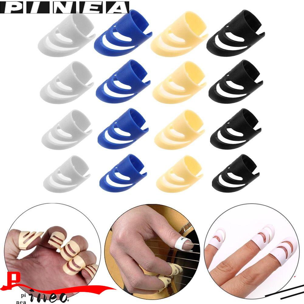 Nanas 4Pcs/set Finger Picks DIY ALaska Pik Untuk Penutup Jari Gitar Akustik