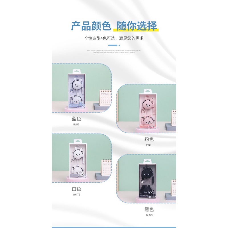 [KN-3065] Headset Earphone Motif RABBIT so cute earphone