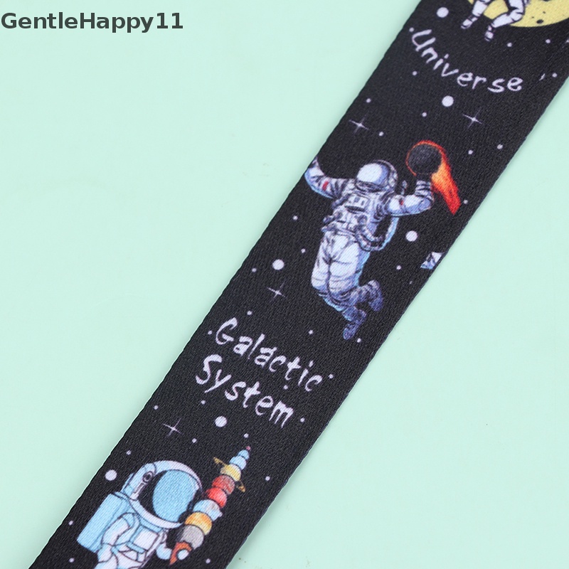 Gentlehappy Universe Astronot Lanyard Gantungan Kunci id Card Pass Gym Handphone Tali Gantung id