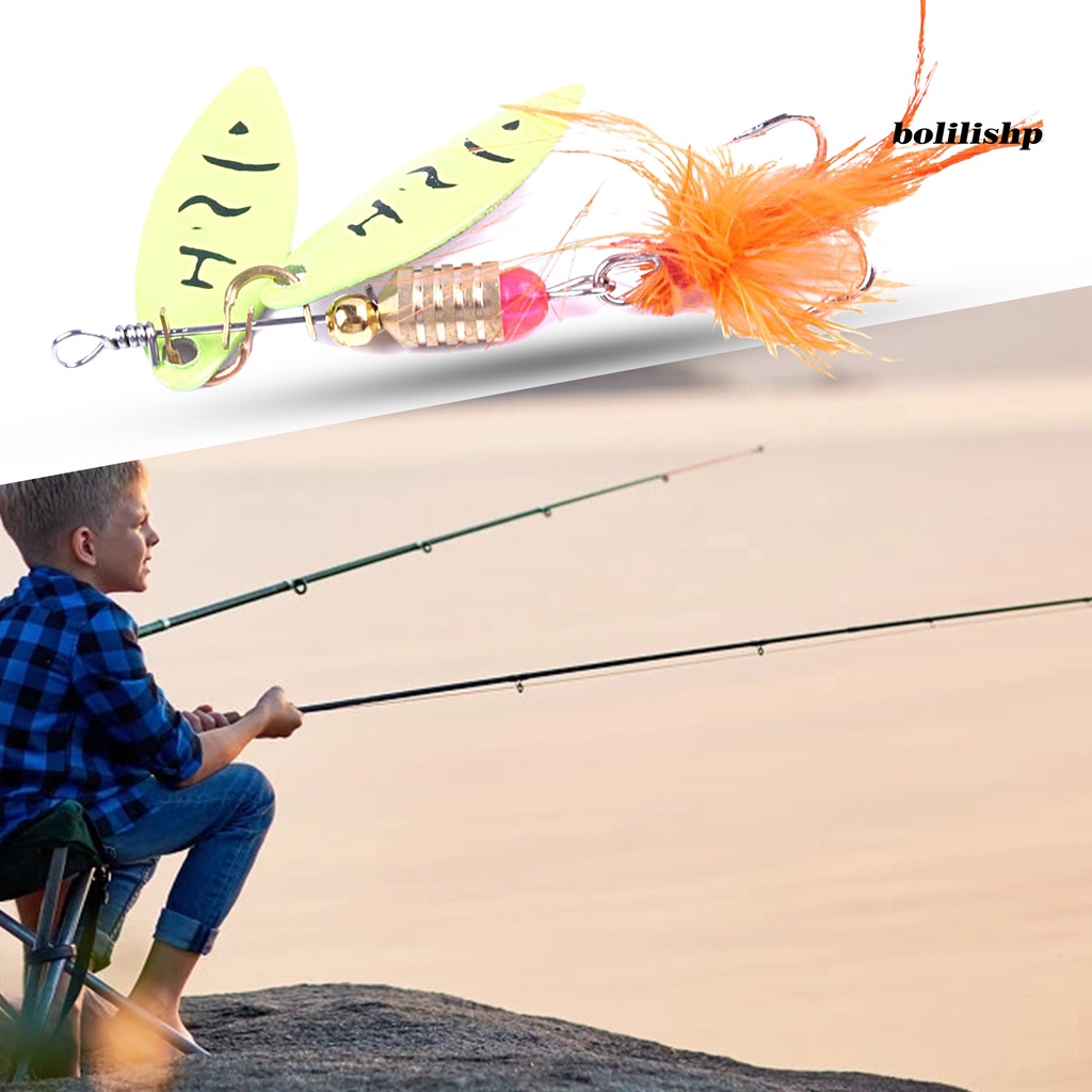 Bo-4.5g Sequin Umpan Kait Tajam Dengan Simulasi Bulu Angling Daun Berputar Sequin Lures Untuk Memancing Outdoor