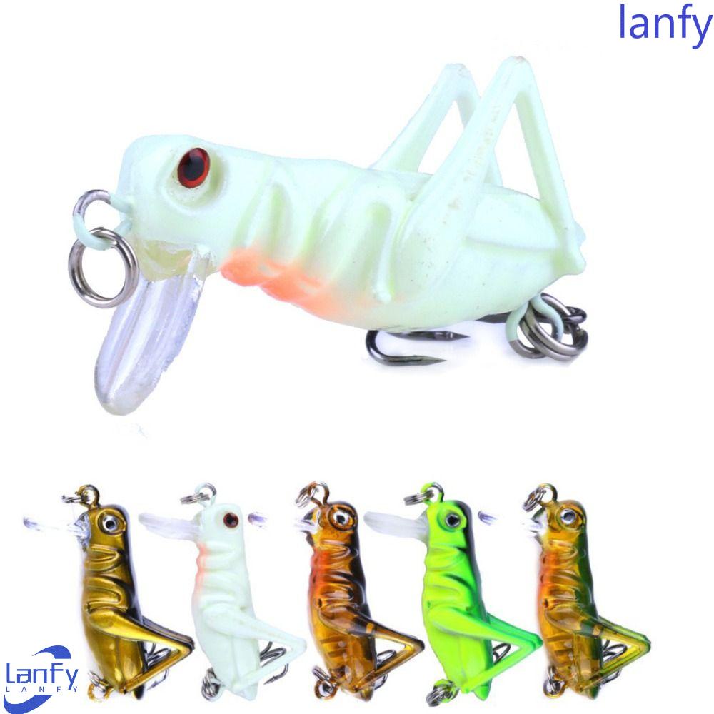 Lanfy Belalang Umpan Serangga Realistis Memancing Air Tawar Buatan Umpan Terbang Jig Wobbler Luminous Fishing Bait Umpan Terbang