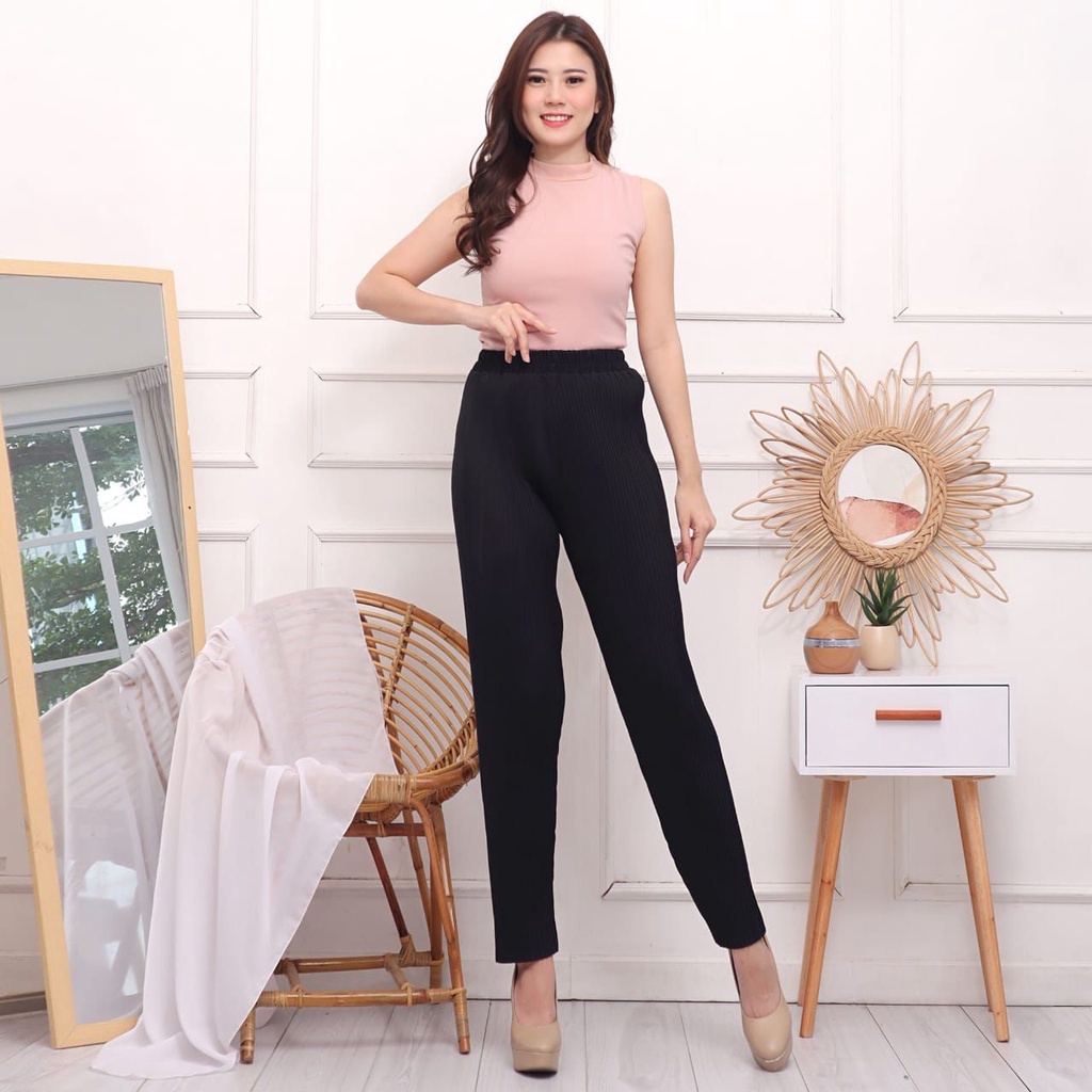 Celana Pensil Plisket Centi / Kulot Pensil Centi / Pleated Pencil Pants / Pleated Pants