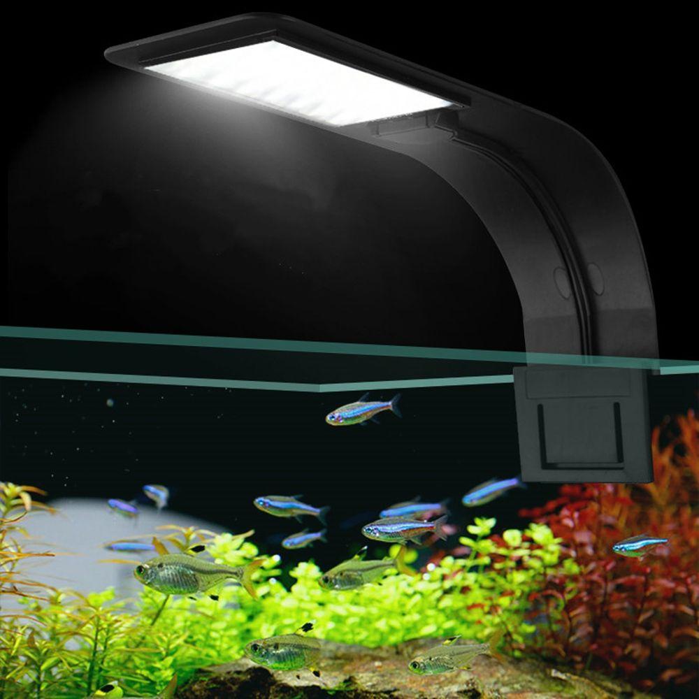 [Elegan] Lampu Tangki Ikan EU/US Plug LED Lighting Super Slim Tahan Air Lampu Clip-on Lampu Aquarium