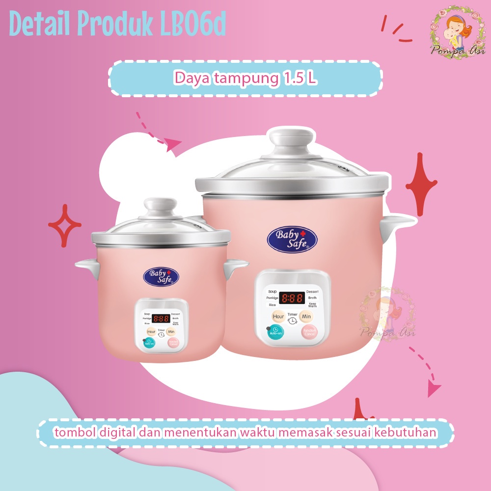 Baby Safe Slow Cooker MPASI Digtal Peralatan Makan Bayi Praktis Hampers Kado Lahiran By Mallpompaasi