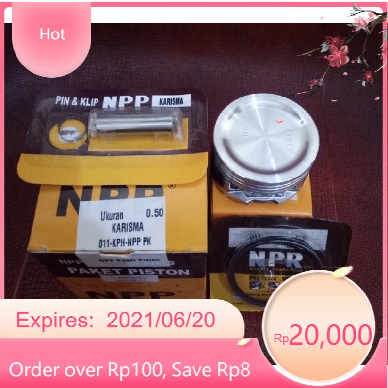 FIX NPP Piston Seher Kit Honda Karisma Kharisma Supra X125 Komplit Set Ring Oversize Os Std 25 50 75