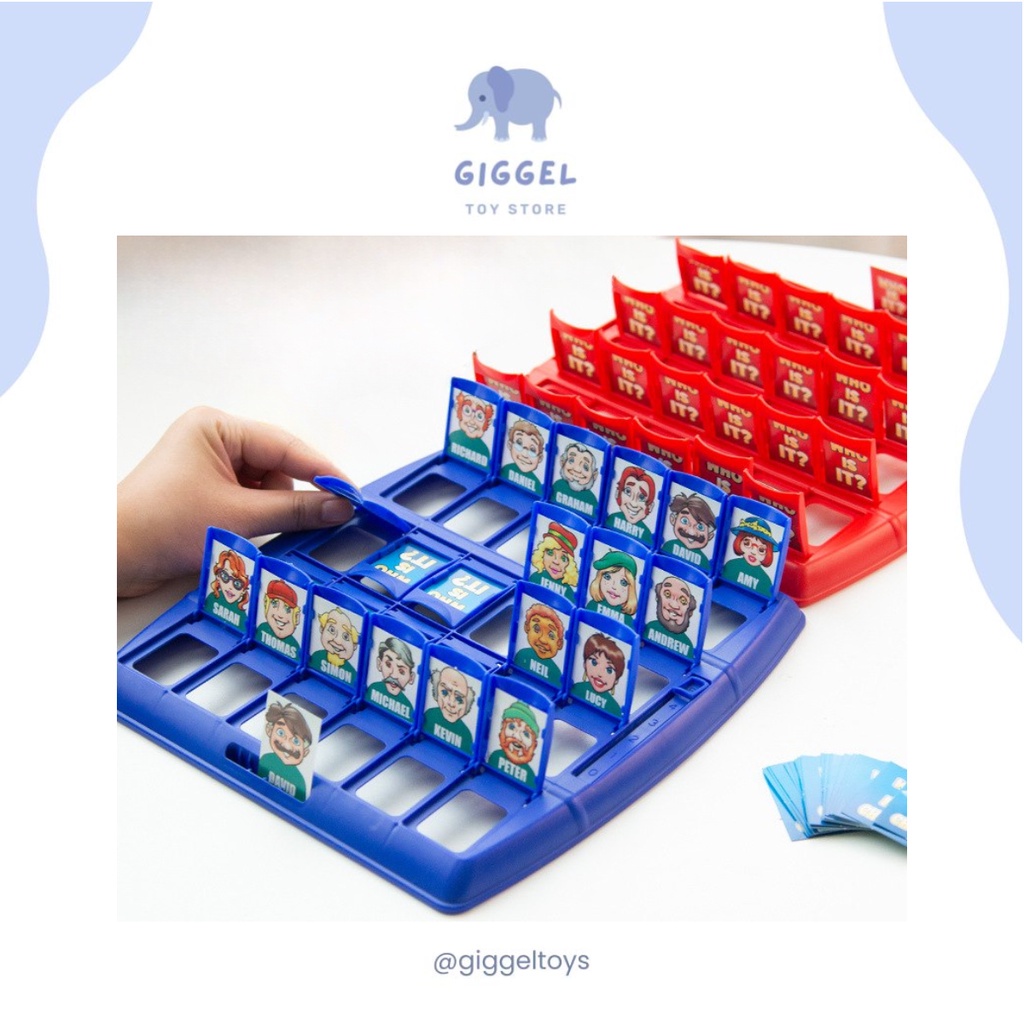 [ Giggel ] Mainan Anak Tebak Gambar Board Game Who is it / Board Game / Family Game / Mainan Anak Edukasi